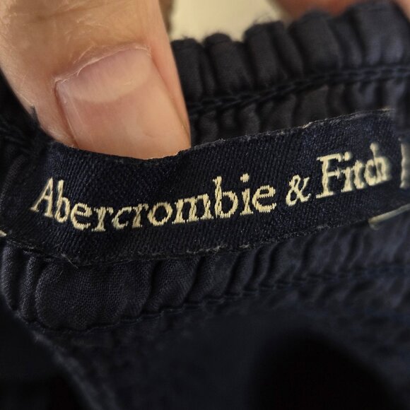 Abercrombie & Fitch Size Medium 100% Cotton Navy Blue Button Front Tank Dress - Picture 9 of 13
